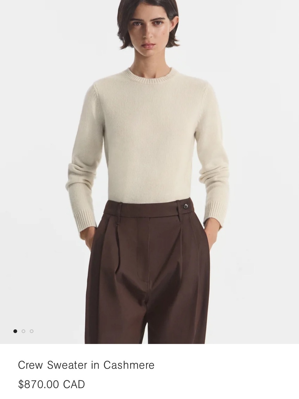 Final Price- No Offers! Co Collection Gray Crew Sweater in Thick Cashmere-Size S